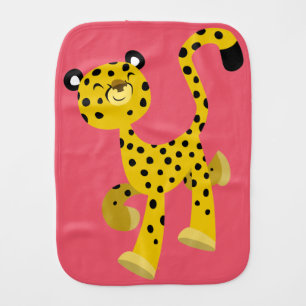 Cute Merry Cartoon Cheetah Burp Cloth