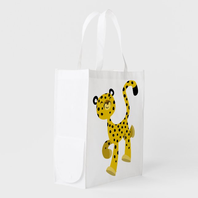 Cute Merry Cartoon Cheetah Reusable Bag (Front Side)