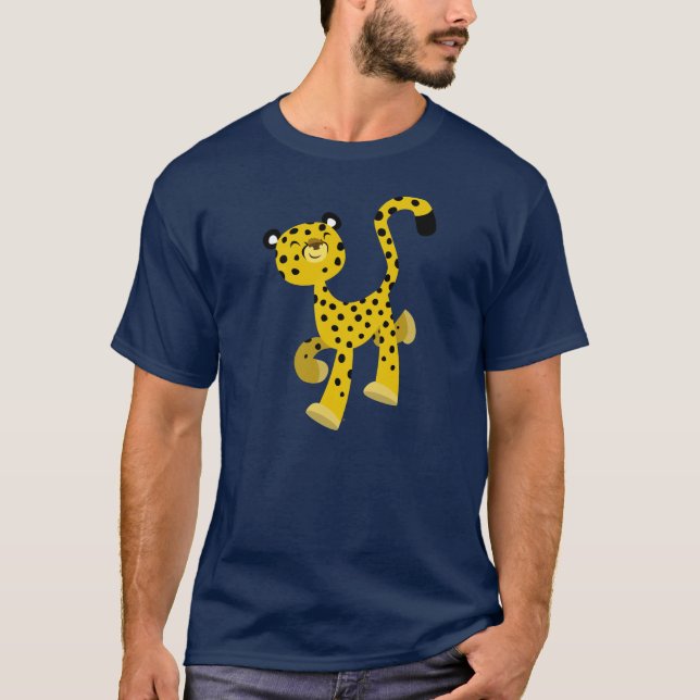 Cute Merry Cartoon Cheetah T-Shirt (Front)