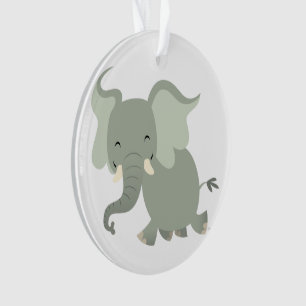 Cute Merry Cartoon Elephant Acrylic Ornament