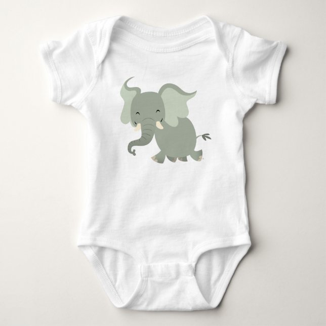Cute Merry Cartoon Elephant Baby Apparel Bodysuit (Front)