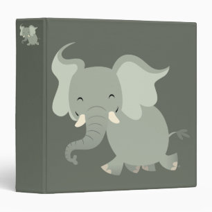 Cute merry Cartoon Elephant Binder