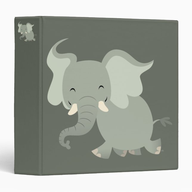 Cute merry Cartoon Elephant Binder (Front/Spine)