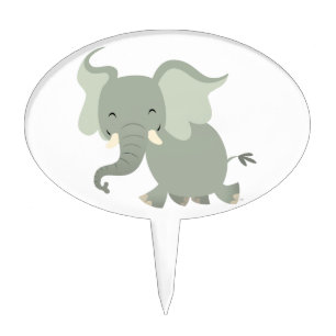 Cute Merry Cartoon Elephant  Cake Pick