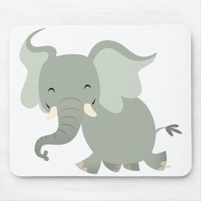Cute Merry Cartoon Elephant Mousepad (Front)