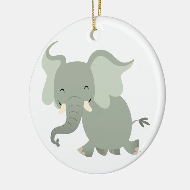 Cute Merry Cartoon Elephant Ornament (Left)