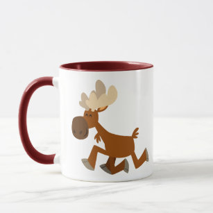 Cute Merry Cartoon Moose Mug