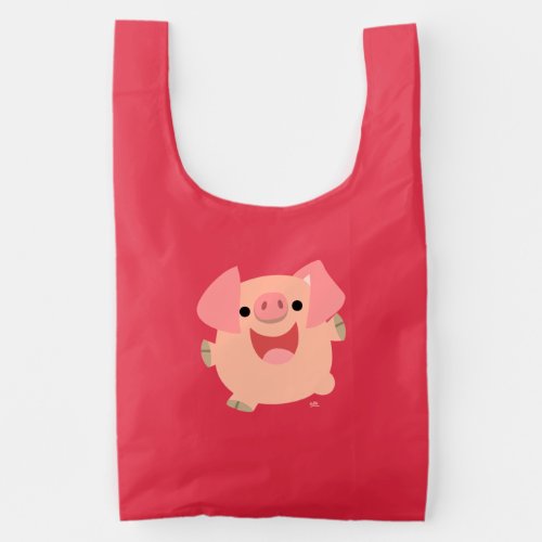 Cute Merry Cartoon Pig Baggu Reusable Bag