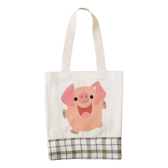 Cute Merry Cartoon Pig Heart Bag (Front)