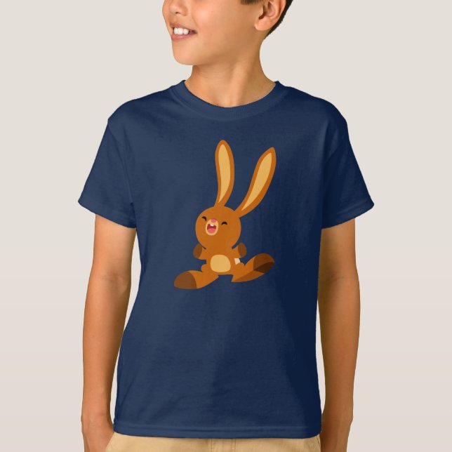Cute Merry Cartoon Rabbit Children T-Shirt (Front)