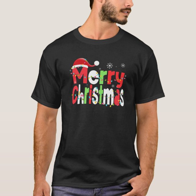 Cute Merry Christmas 2021 Red Green X-Mas Lights S T-Shirt (Front)