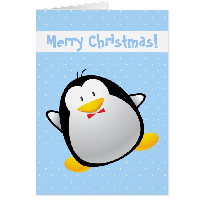 Cute Merry Christmas Cartoon Penguin Cards