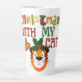 Cute Merry Christmas Cat Meowy Christmas Xmas Latte Mug
