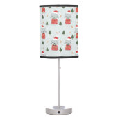 Cute Merry Christmas  Cats Seamless Pattern Custom Table Lamp (Back)
