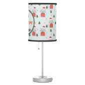 Cute Merry Christmas  Cats Seamless Pattern Custom Table Lamp (Right)