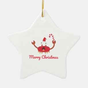 Cute Merry Christmas Ceramic Ornament