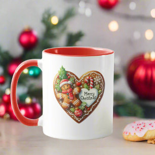 Cute Merry Christmas Cookies Donut Heart Mug