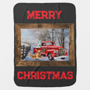 Cute Merry Christmas Farm/Truck/Dog Baby Blanket