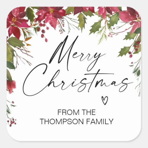 Cute Merry Christmas Gift Tags Red Green Stickers