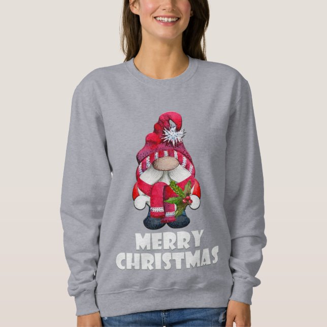 Cute Merry Christmas Gnome Sweatshirt (Front)