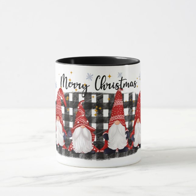 Cute Merry  Christmas Gnomes Mug (Center)