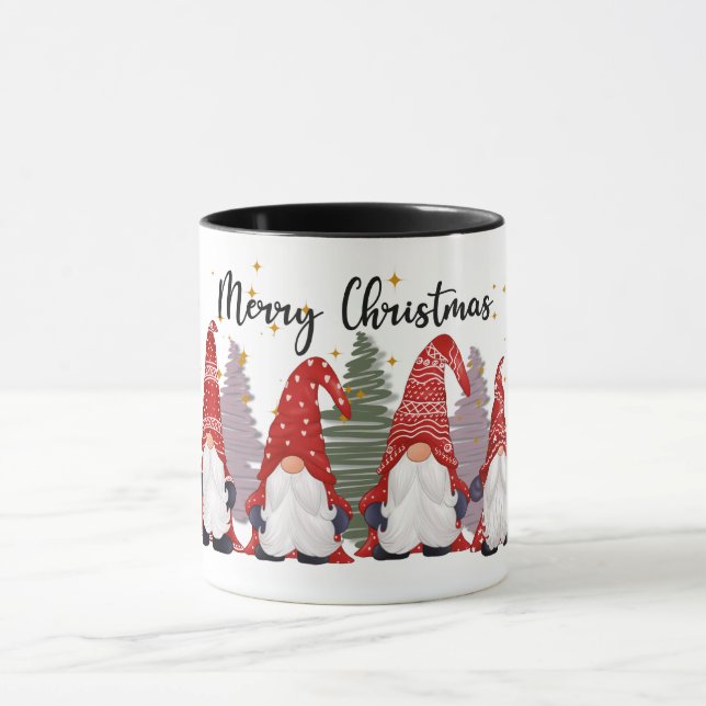 Cute Merry  Christmas Gnomes Mug (Center)