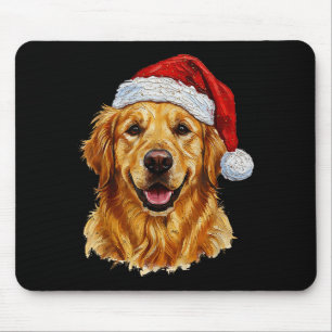 Cute Merry Christmas Golden Retriever Dog Christma Mouse Pad