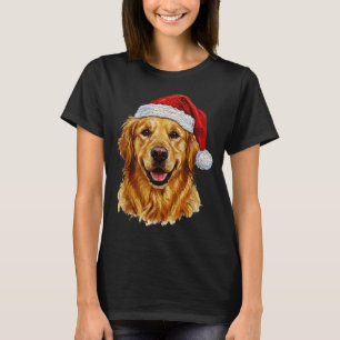 Cute Merry Christmas Golden Retriever Dog Christma T-Shirt