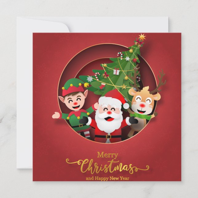 Cute Merry Christmas Holiday Card (Front)