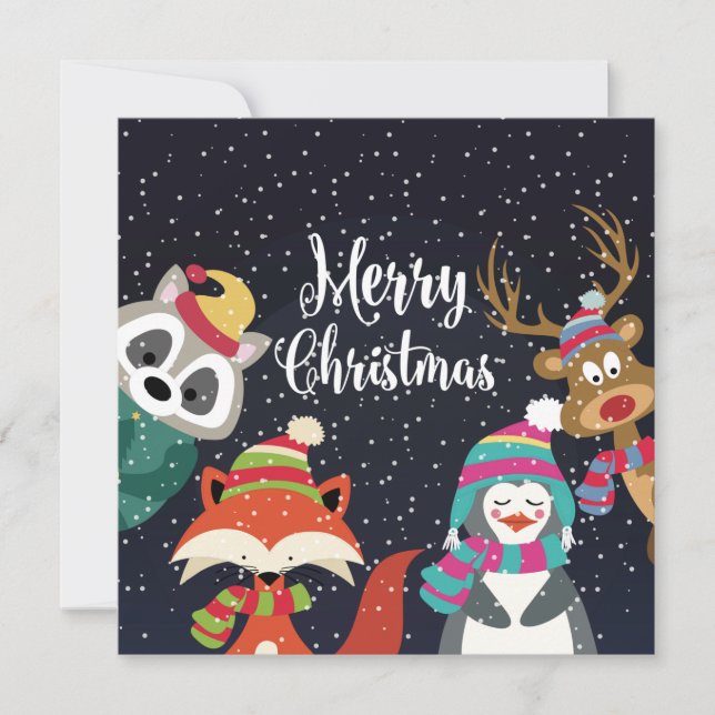 Cute Merry Christmas Holiday Card (Front)