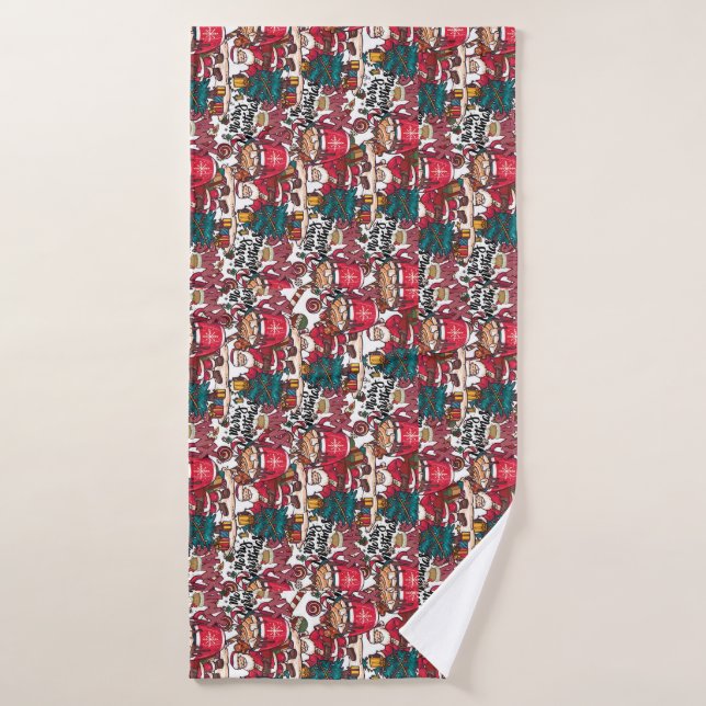 Cute  Merry Christmas – Holiday Festive Bath Towel (Bath Towel)