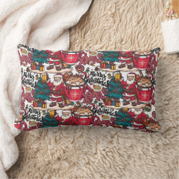 Cute Merry Christmas – Holiday Festive Lumbar Pillow