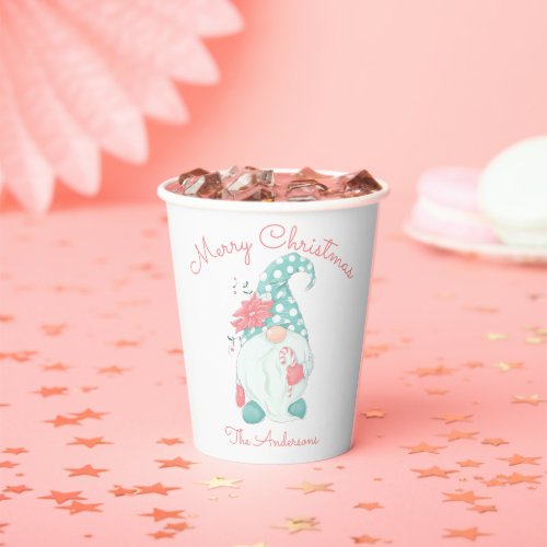 Cute Merry Christmas Holiday Gnome Party  Paper Cu Paper Cups