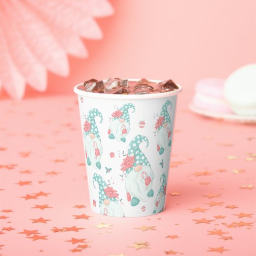 Cute Merry Christmas Holiday Gnome Party   Paper Cups