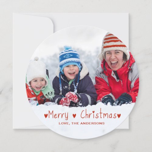 Cute Merry Christmas  Holiday Photo Card