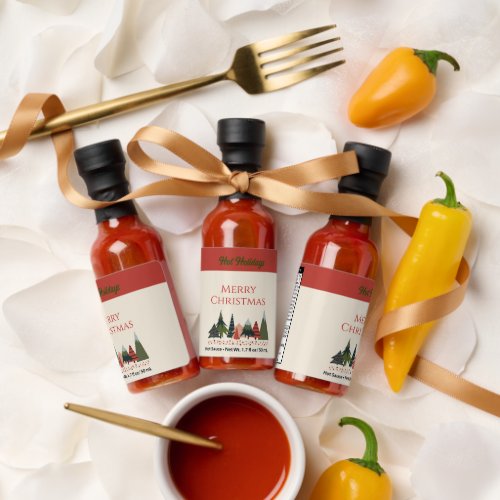 Cute Merry Christmas Hot Sauce Bottle Favors