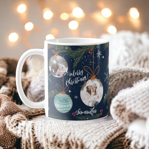 Cute merry Christmas illustration name 2 photos Coffee Mug