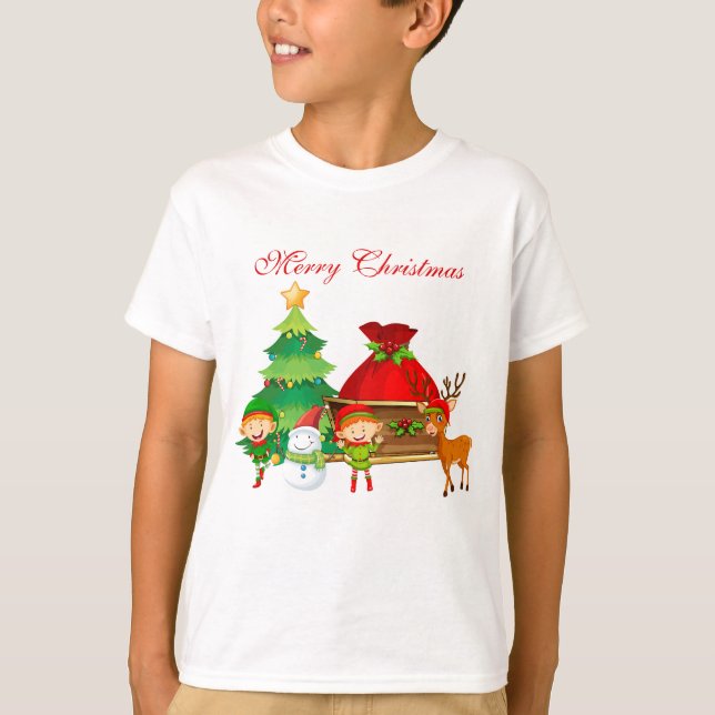 Cute Merry Christmas Kids  T-Shirt (Front)