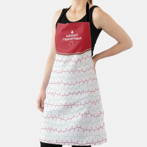 Cute Merry Christmas Lights Apron