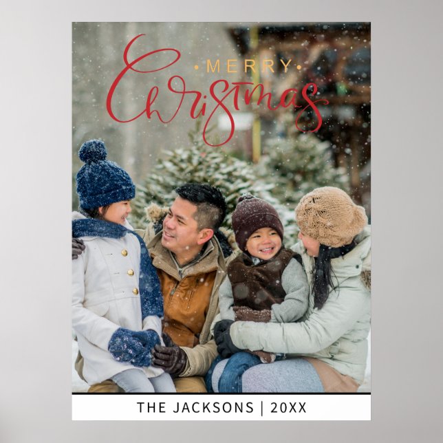 Cute Merry Christmas Photo  Poster (Front)