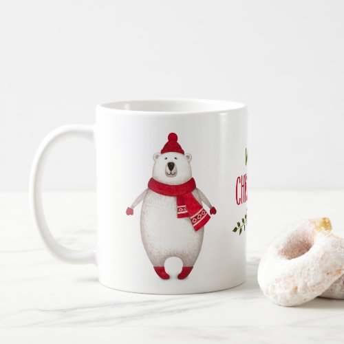 Cute Merry Christmas Polar Bear Coffee Mug