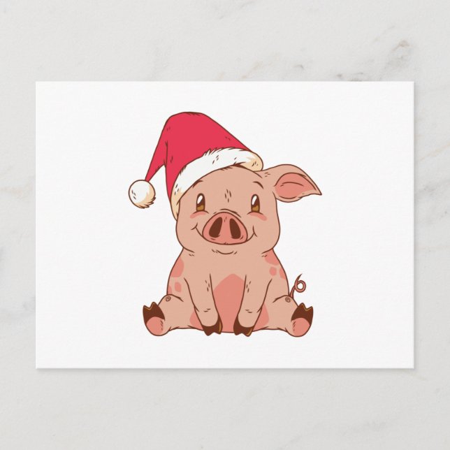 Cute Merry Christmas Postcard (Front)