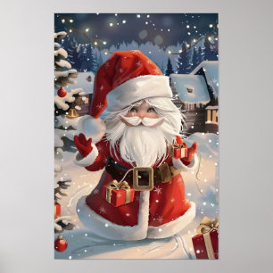 Cute Merry Christmas Santa Clause Poster