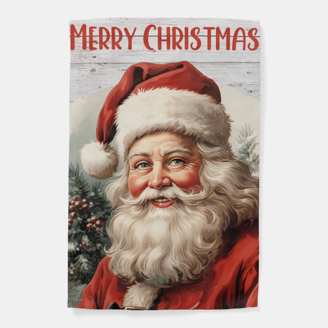 Cute Merry Christmas Santa Garden Flag (Front)