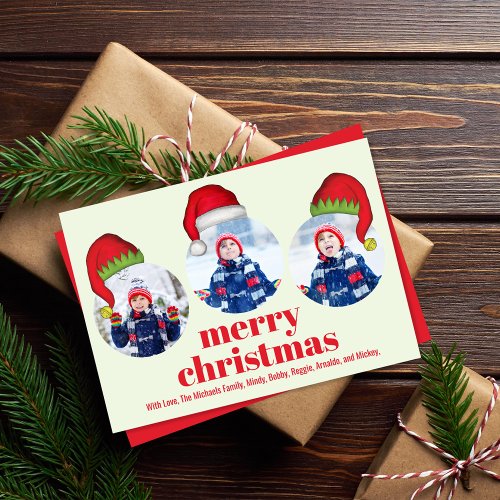 Cute Merry Christmas Santa Multi Photo Holiday Card