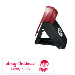 Cute Merry Christmas Santa with Bell Pocket Stamp