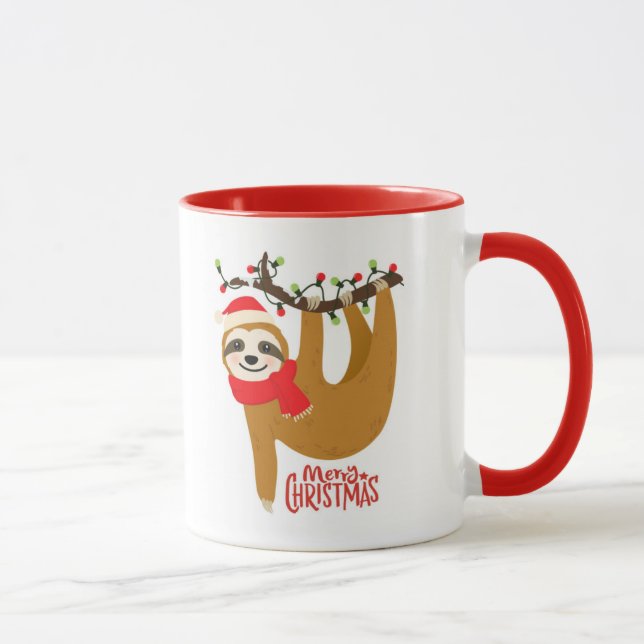 Cute Merry Christmas Sloth Mug (Right)