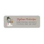 Cute Merry Christmas Snowman Let It Snow Return Label