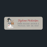Cute Merry Christmas Snowman Let It Snow Return Label<br><div class="desc">This cute holiday return address label features snowman holding sign saying "Let it Snow". Perfect for this Christmas season.</div>