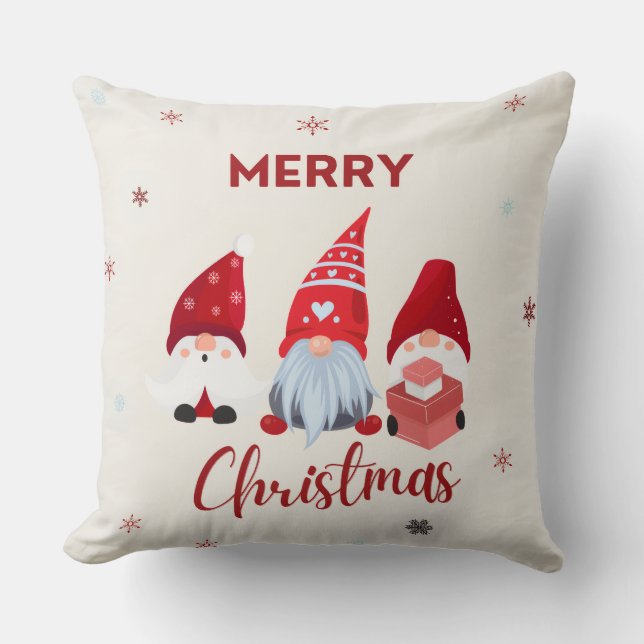 Cute Merry Christmas Throw Pillow (Front)